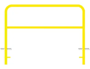 Bariera chodnikowa U-12a z porzeczką | do wkopania, wbetonowania, żółta